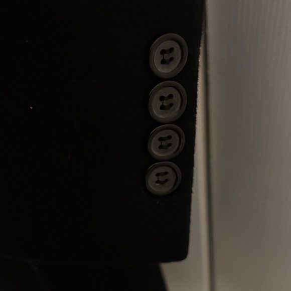 Chaps Men’s 44L Wool Blend Overcoat – Black, Classic 3-Button Long Coat - Picture 6 of 10